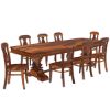 Picture of Tiraspol Rustic Solid Wood Trestle Dining Table Set