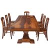 Picture of Tiraspol Rustic Solid Wood Trestle Dining Table Set