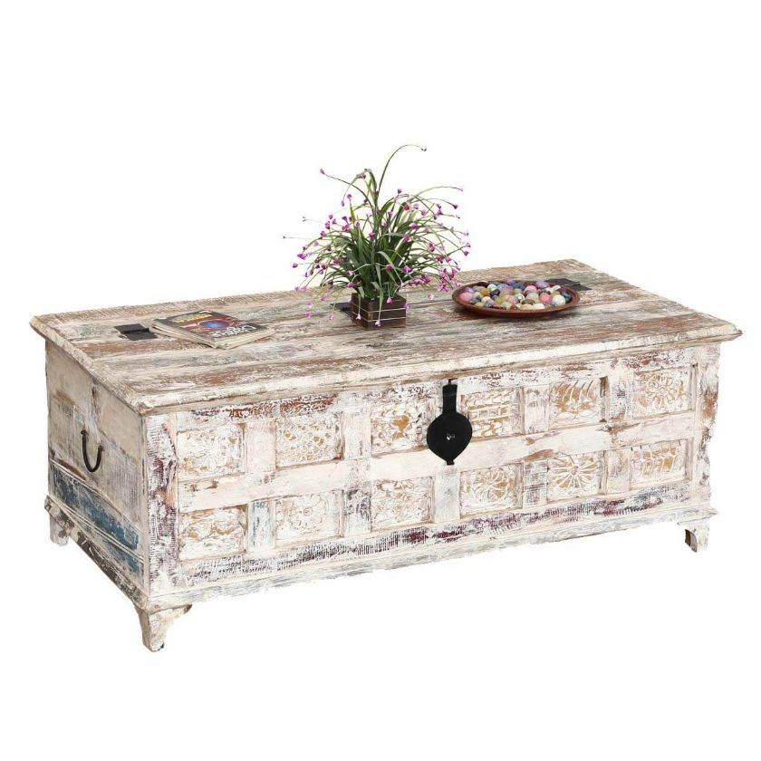 Picture of Winter Storm Farmhouse Style Solid Wood Standing Coffee Table Chest