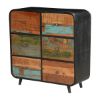 Picture of 50’s Retro Reclaimed Wood & Iron Standing 6 Drawer Double Dresser