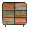Picture of 50’s Retro Reclaimed Wood & Iron Standing 6 Drawer Double Dresser