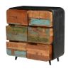 Picture of 50’s Retro Reclaimed Wood & Iron Standing 6 Drawer Double Dresser