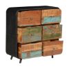 Picture of 50’s Retro Reclaimed Wood & Iron Standing 6 Drawer Double Dresser