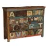 Picture of Rustic Alphabet Reclaimed Wood 8 Drawer Double Dresser