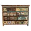 Picture of Rustic Alphabet Reclaimed Wood 8 Drawer Double Dresser