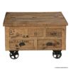 Picture of Taylorsville Industrial Coffee Table With Wheels