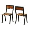 Picture of Painted Bricks Reclaimed Wood & Iron Kitchen Dining Chair (Set of 2)