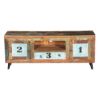 Picture of Hazlet By-The-Numbers Rustic Reclaimed Wood Open Shelve TV Stand