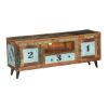 Picture of Hazlet By-The-Numbers Rustic Reclaimed Wood Open Shelve TV Stand