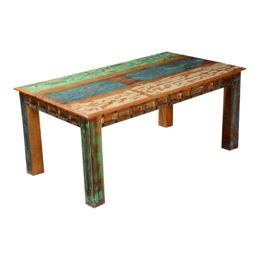 Picture of Gothic Rustic Rainbow Reclaimed Wood Dining Table