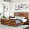 Picture of Modern Farmhouse Rustic Solid Wood Platform Bed
