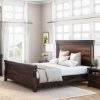 Picture of Pioneer Rustic Solid Wood Tall Headboard Platform Bed Frame