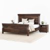 Picture of Pioneer Rustic Solid Wood Tall Headboard Platform Bed Frame