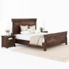 Picture of Pioneer Rustic Solid Wood Tall Headboard Platform Bed Frame
