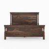 Picture of Pioneer Rustic Solid Wood Tall Headboard Platform Bed Frame