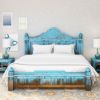 Picture of Empire Blue Dawn Solid Mango Wood Hand Carved Platform Bed