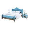 Picture of Empire Blue Dawn Solid Mango Wood Hand Carved Platform Bed