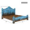 Picture of Empire Blue Dawn Solid Mango Wood Hand Carved Platform Bed
