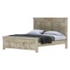 Picture of Mission Winter White Farmhouse Platform Bed Frame w High Headboard