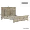 Picture of Mission Winter White Farmhouse Platform Bed Frame w High Headboard