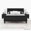 Picture of Modern Simplicity Mocha Solid Wood Black Platform Bed