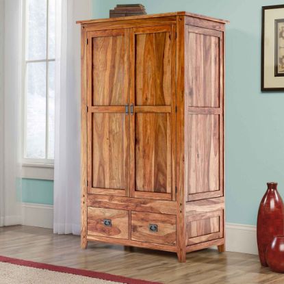 Picture of Delaware Farmhouse Solid Wood Wardrobe Armoire With Drawers