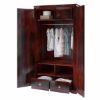 Picture of Madison Brass Inlay Solid Wood Large Wardrobe Armoire With Drawers