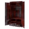 Picture of Madison Brass Inlay Solid Wood Large Wardrobe Armoire With Drawers