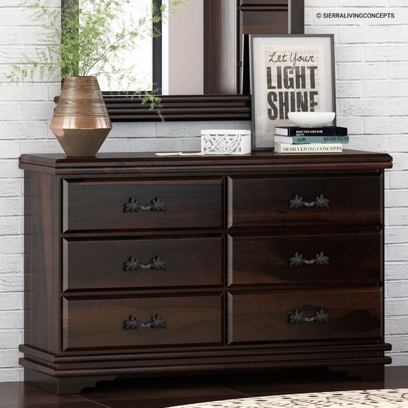 Picture of Hartsville Modern Pioneer Solid Wood 6 Drawer Double Dresser