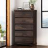 Picture of Hartsville Modern Pioneer Solid Wood 5 Drawer Tall Dresser Chest