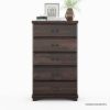 Picture of Hartsville Modern Pioneer Solid Wood 5 Drawer Tall Dresser Chest