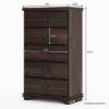 Picture of Hartsville Modern Pioneer Solid Wood 5 Drawer Tall Dresser Chest