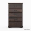 Picture of Hartsville Modern Pioneer Solid Wood 5 Drawer Tall Dresser Chest