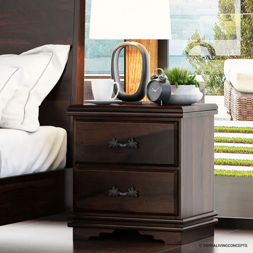 Picture of Hartsville Modern Pioneer Solid Wood Two Drawer Nightstand