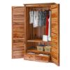 Picture of Livingston Louvered Door Rustic Solid Wood Large Armoire With Drawers