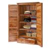 Picture of Livingston Louvered Door Rustic Solid Wood Large Armoire With Drawers