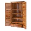 Picture of Livingston Louvered Door Rustic Solid Wood Large Armoire With Drawers