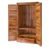 Picture of Livingston Louvered Door Rustic Solid Wood Large Armoire With Drawers