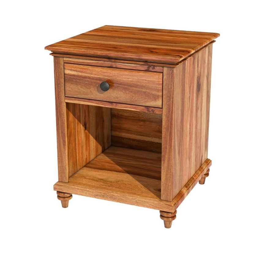 Picture of Livingston Solid Wood Single Drawer Nightstand Cabinet