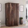 Picture of Hampshire Rustic Solid Wood Wardrobe Armoire With Drawers And Shelves