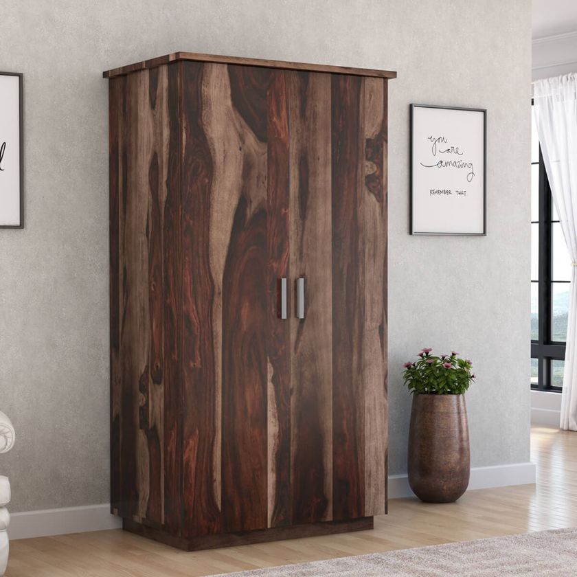 Picture of Hampshire Rustic Solid Wood Wardrobe Armoire With Drawers And Shelves