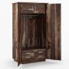 Picture of Hampshire Rustic Solid Wood Wardrobe Armoire With Drawers And Shelves
