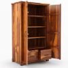 Picture of Kingman Rustic Wardrobe Armoire with Shelves and Drawers