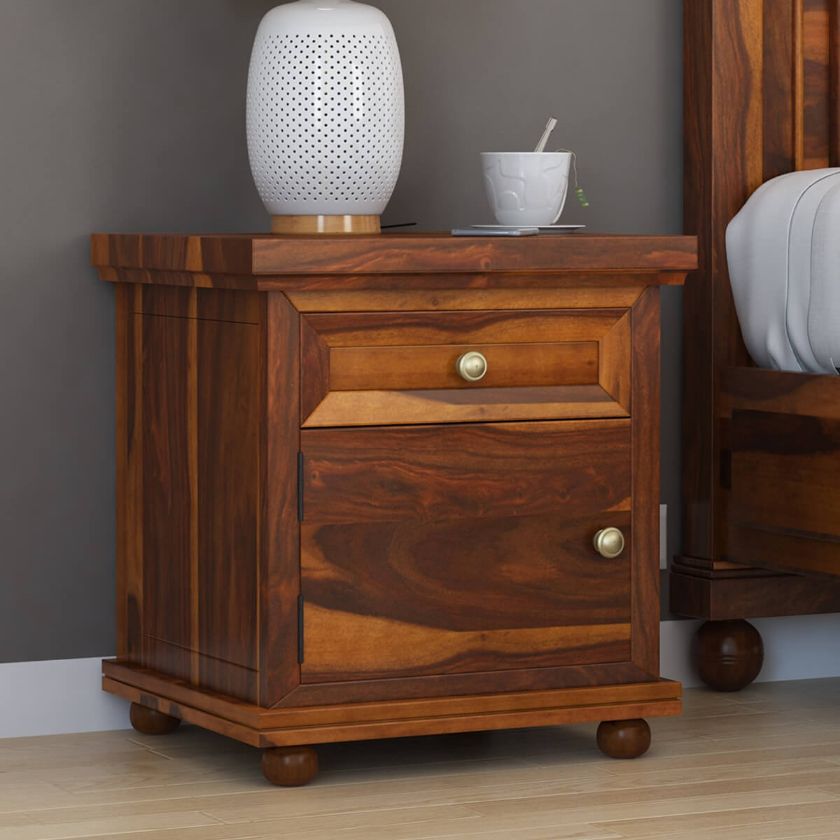 Picture of Pecos  Solid Wood 1 Drawer Nightstand Cabinet