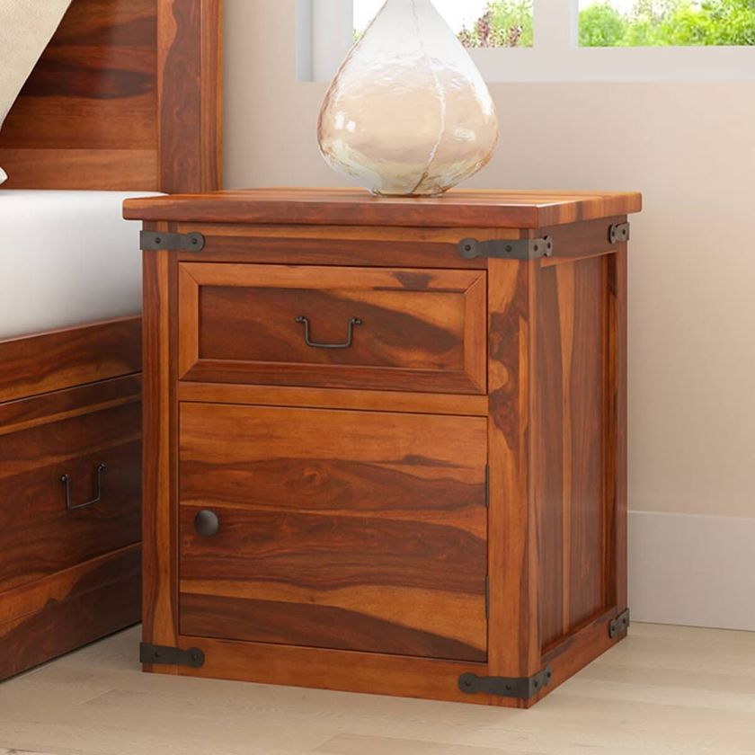 Picture of Claremont Classic Shaker Solid Wood Nightstand W Drawer and Cabinet
