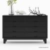 Picture of Modern Simplicity Solid Wood Black Bedroom Dresser With 8 Drawers