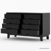 Picture of Modern Simplicity Solid Wood Black Bedroom Dresser With 8 Drawers