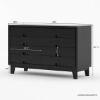 Picture of Modern Simplicity Solid Wood Black Bedroom Dresser With 8 Drawers