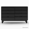 Picture of Modern Simplicity Solid Wood Black Bedroom Dresser With 8 Drawers