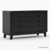 Picture of Modern Simplicity Solid Wood Black Bedroom Dresser With 8 Drawers